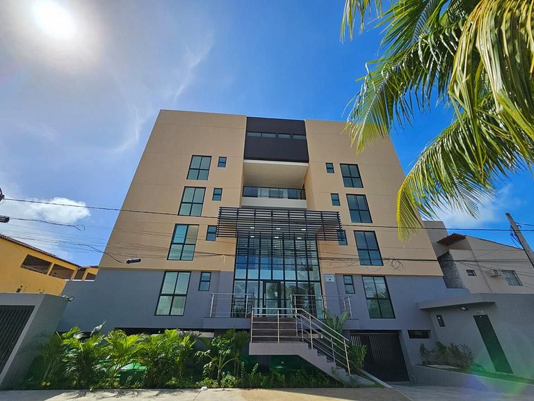 Studio com piscina privativa e 5 min da praia do Cupe!